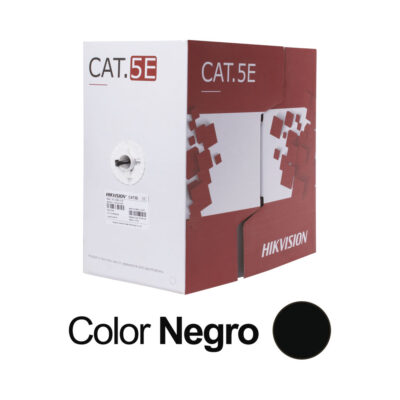 Bobina de Cable UTP 305 Mts / Cat 5E (24 AWG) / Color Negro / PE / Uso en Exterior / 100% Cobre / Aplicaciones de CCTV, Redes de Datos y Enlaces Inalámbricos