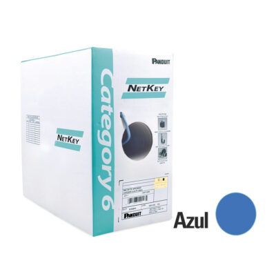 Bobina de Cable UTP 305 m. de Cobre, NetKey, Reelex, Azul, Categoría 6 (24 AWG), 1000Mbps, PVC (CM), de 4 pares